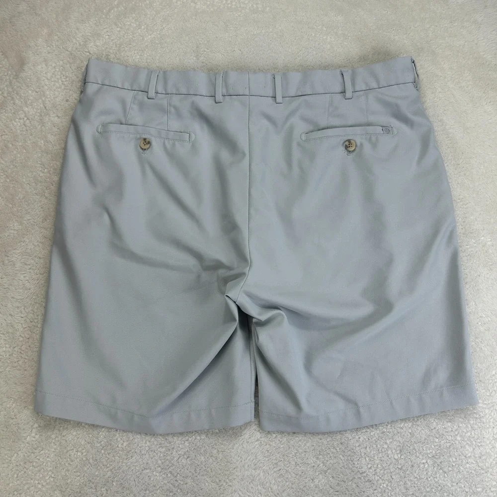 Peter Millar Chino Shorts Mens 38 Light Gray Flat Front Golf Performance Comfort